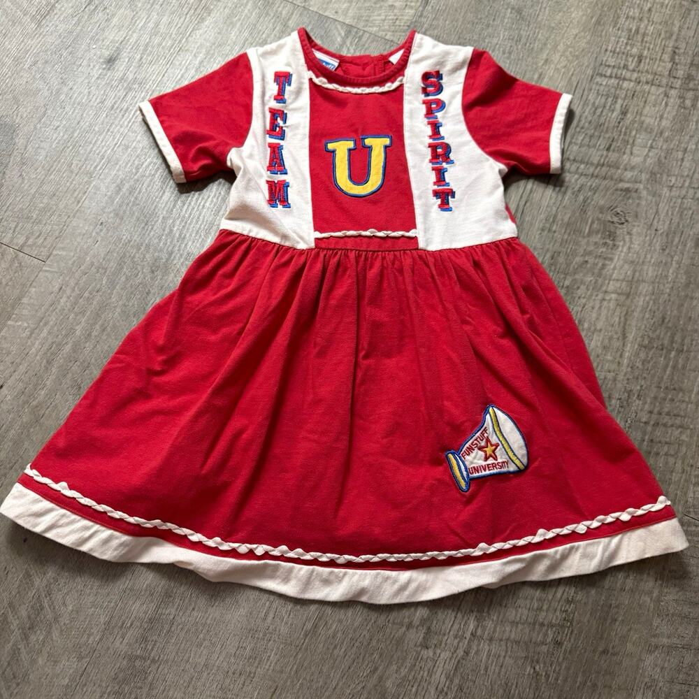 Vintage Cheer Dress Funstuff U Girls 4T Team Spirit Fit & Flare Snap Bloomers